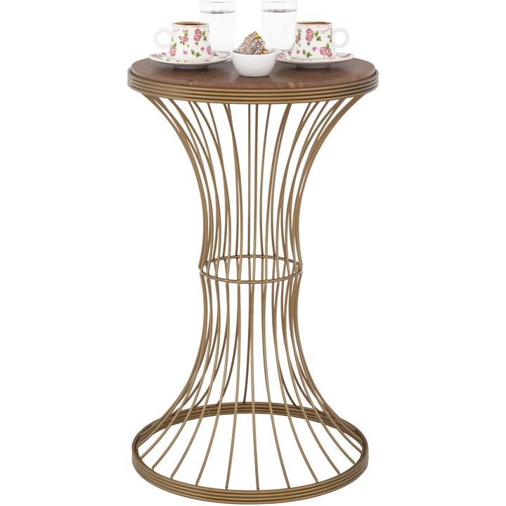 Masuta de cafea Gauge Concept, 35x35x58 cm, Antic, Nuc