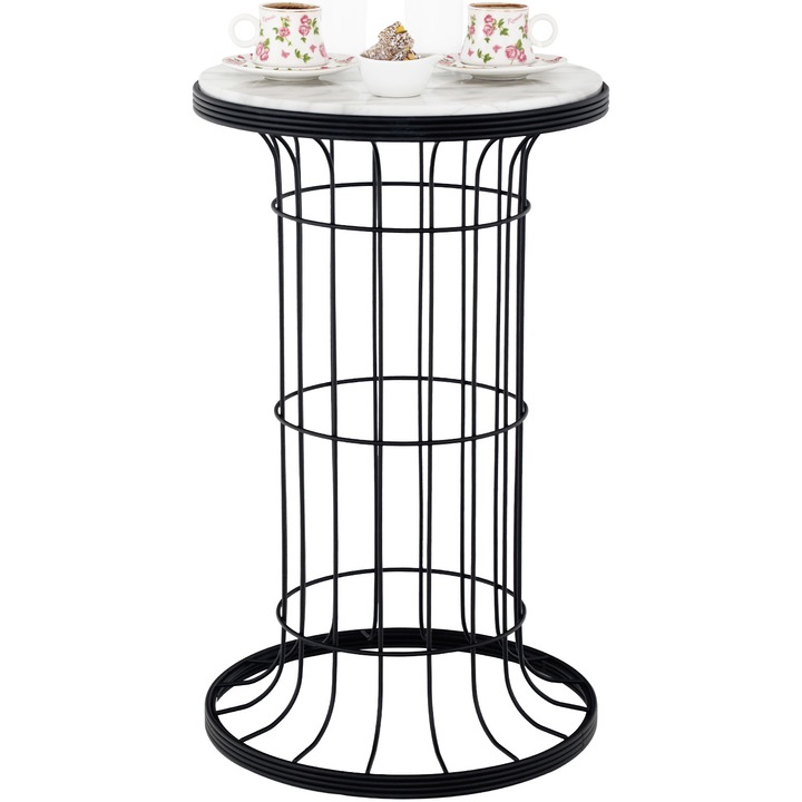 Masuta de cafea Gauge Concept, 35x35x58 cm, Marmura