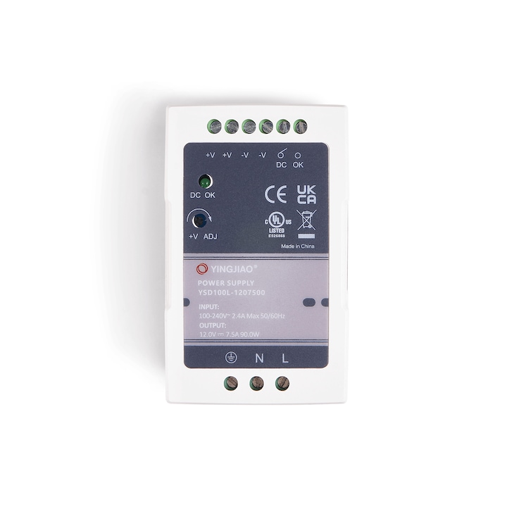 Yingjiao YSD100L DIN, sín tápegység, 12V, 90W, 7.5A, IP20
