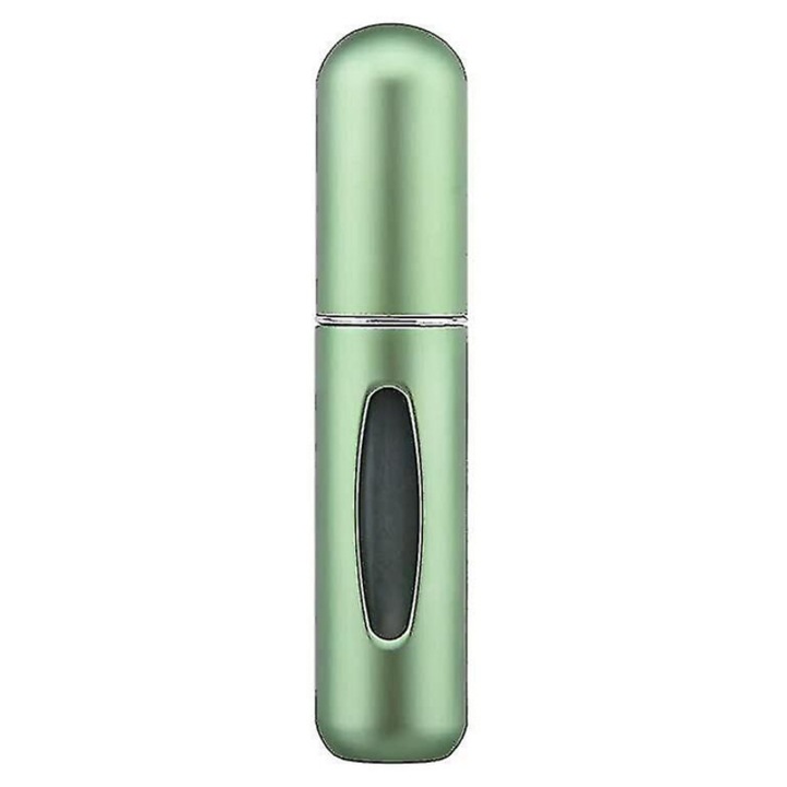 Fiola Parfum, Zamo®, cu Pulverizator, din Sticla si Metal, Reincarcabila, 8.1 x 1.7cm, Capacitate 5ml, Culoare Verde