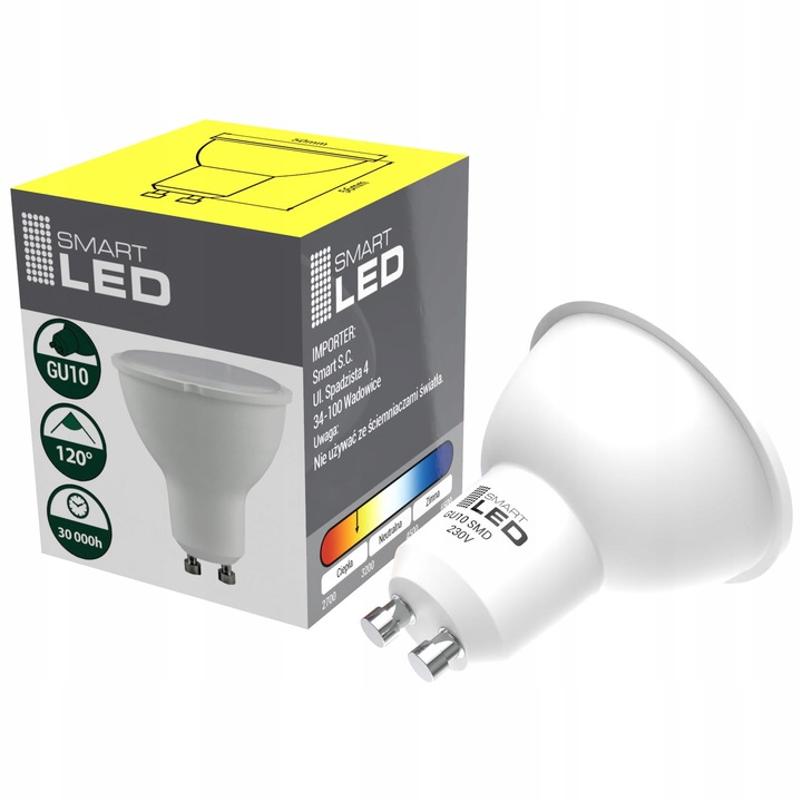 Izzó, Smart Led, GU10, 3W, meleg fehér