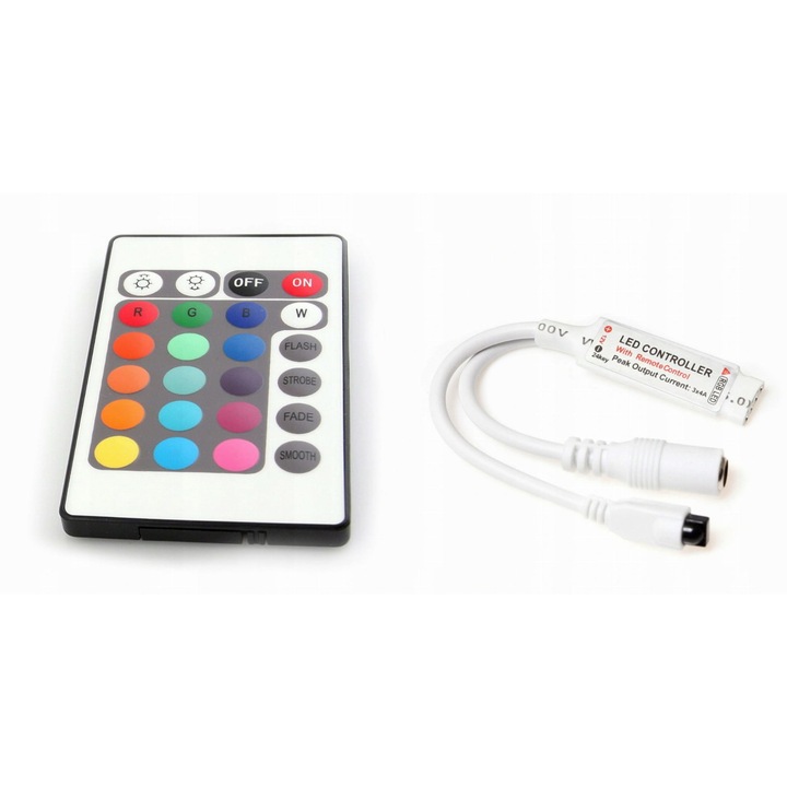 Telecomanda IR banda LED, SmartLED, RGB, 72 W, 84 x 51 x 6 mm, Alb