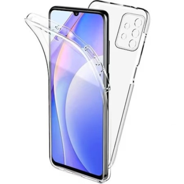 Husa Fata-Spate compatibila cu Samsung, Galaxy A23, Full Body 360°, Transparent