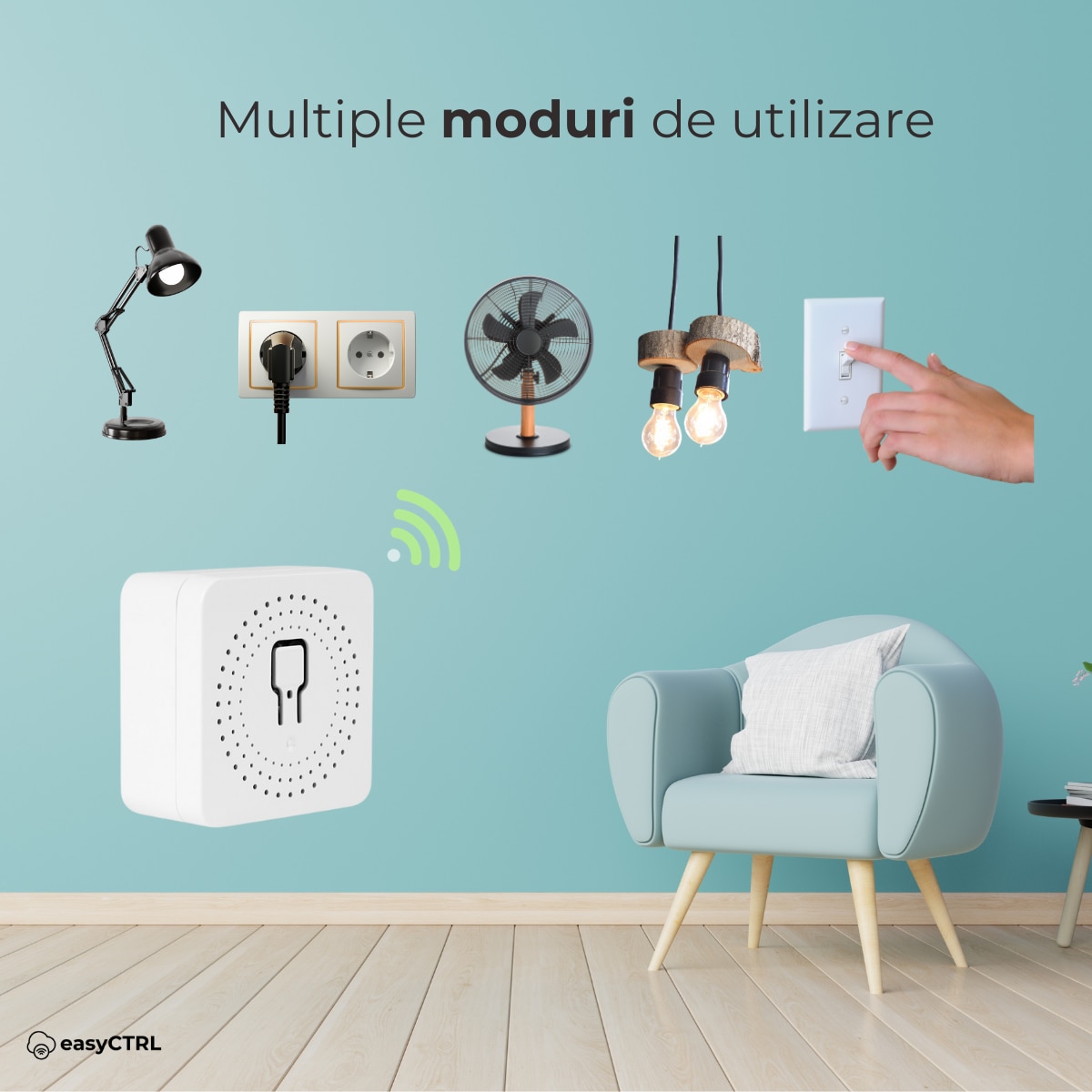 Смарт мини реле, Wireless, Smart Life / Tuya Smart, 16A, 4 x 2 cm - eMAG.bg