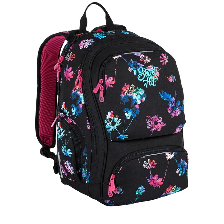 Iskolatáska, Topgal, poliészter, 44 x 21 x 30 cm, többszínű