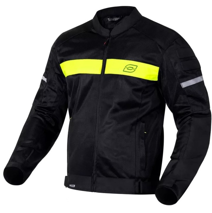 OZONE DART textil motoros kabát, könyök/vállvédelem, fekete/sárga, L