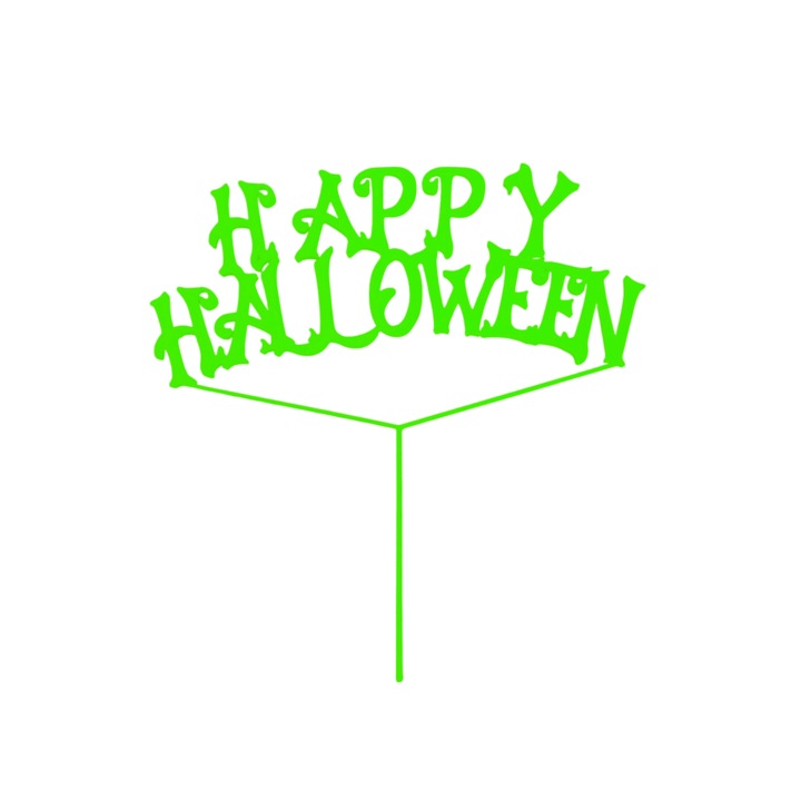 Dekoráció "HAPPY HALLOWEEN" Boo-tiful Celebrations, 14 x 13,8 cm zöld