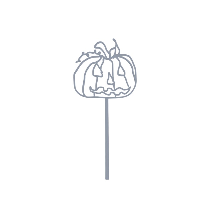 Декорация "ТИКВА" сърдита тиква, 18 х 8,3 см сребро