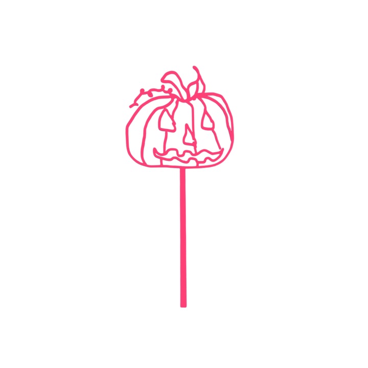 Декорация "ТИКВА" сърдита тиква 18 х 8,3 см малиново розово