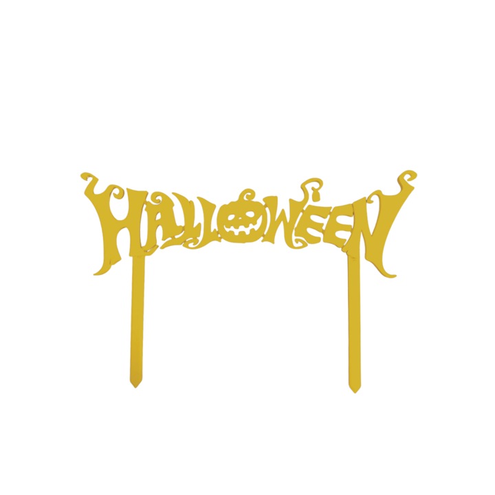 Dekoráció "HALLOWEEN TÖK" ünnepi rémek, ünnepi bűbáj 12,2 x 18,7 cm arany