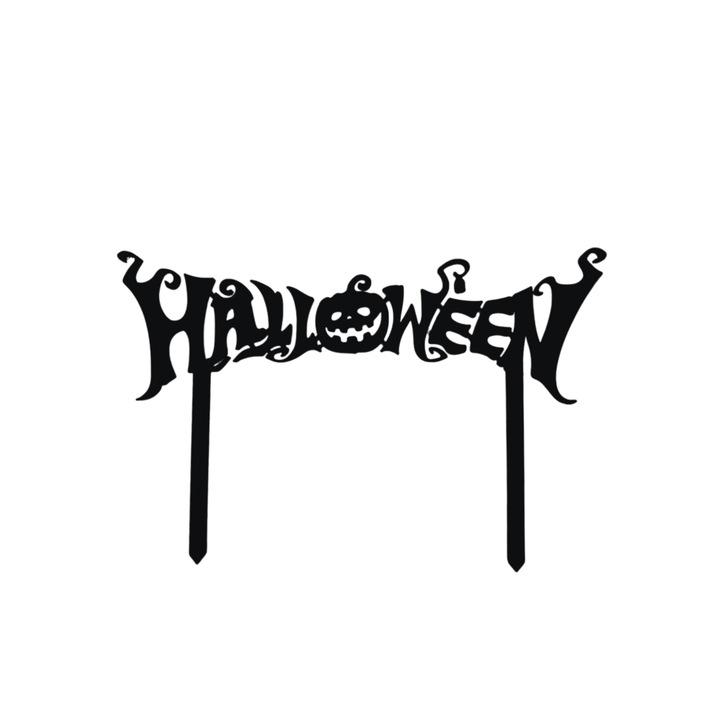 Dekoráció "HALLOWEEN PUMPKIN" ünnepi rémek, ünnepi bűbáj 12,2 x 18,7 cm fekete