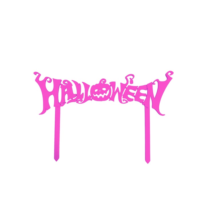 Декорация "HALLOWEEN PUMPKIN", празничен чар 12,2 х 18,7 см светло лилаво