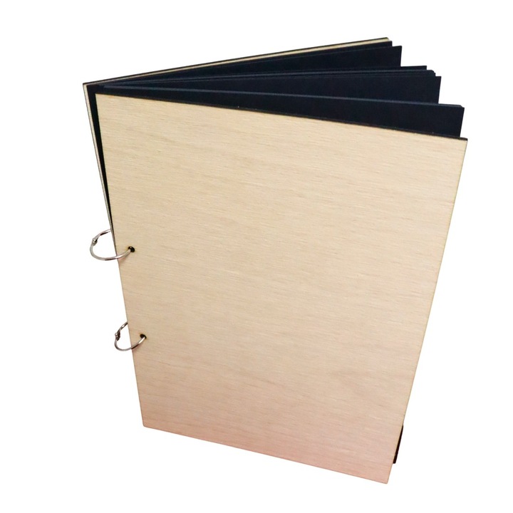 Fényképalbum Faborító, Fekete Lapok, Vendégkönyv, Esküvő, Keresztelő, Üres, A5, EVECANB002