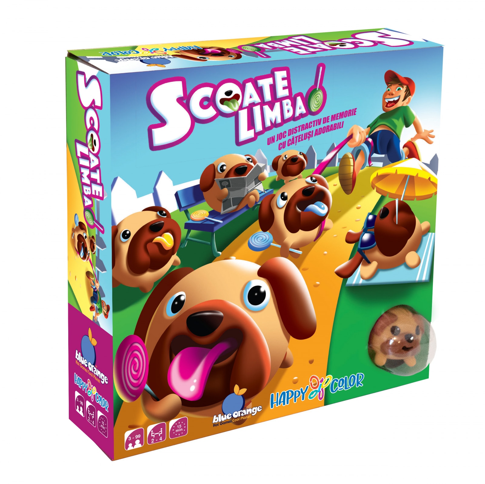 Joc de memorie Scoate Limba- Lolly Dogs, Blue Orange, +3 ani