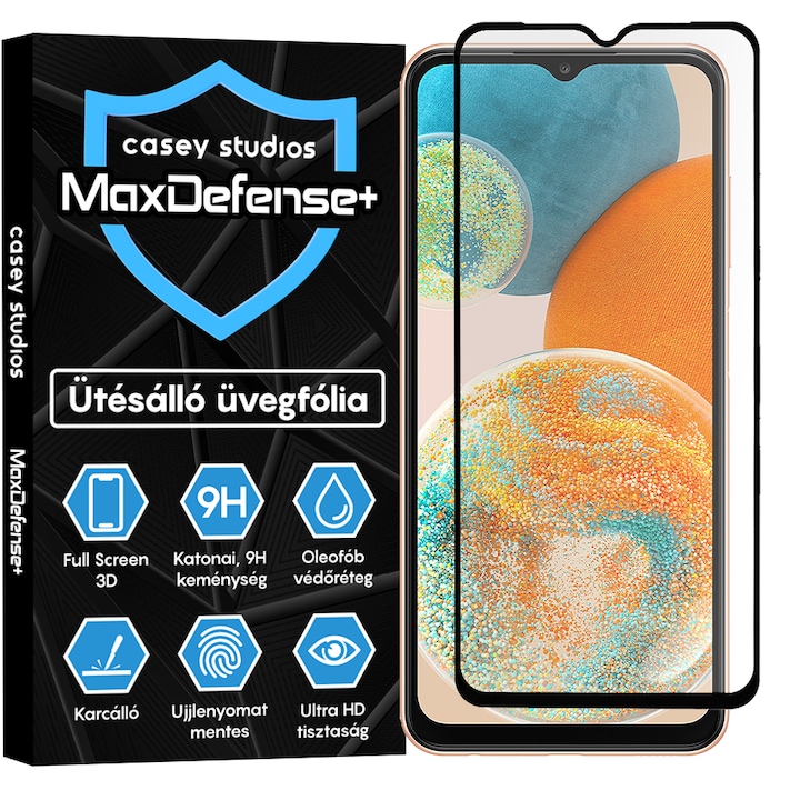 Samsung Galaxy A23 5G / A23 4G / A04S / A04 / A13 5G / A13 4G / M23 / M33 / M13 / F23 / F13 üvegfólia Casey Studios teljes képernyős 9H + ajándék szerelőkészlet