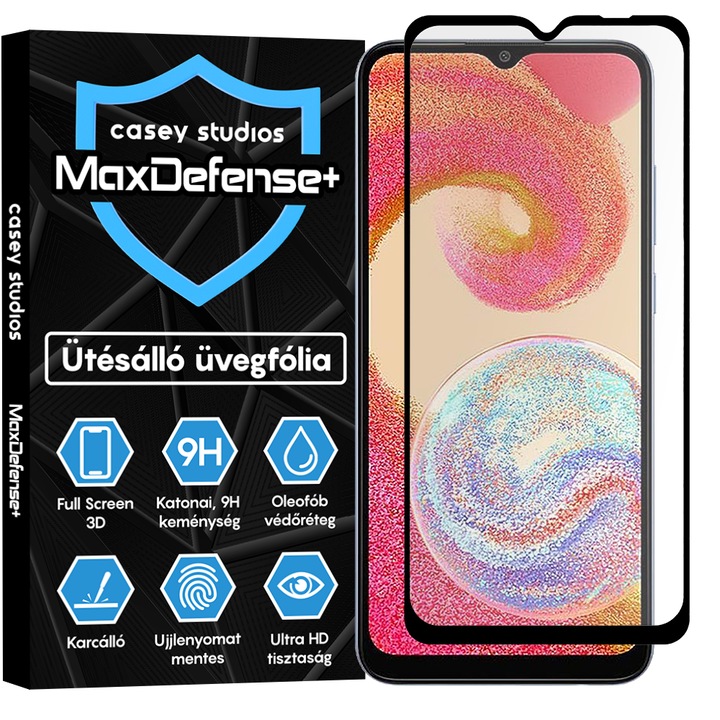 Samsung Galaxy A04E / A03s / A02s / A03 / A03 Core üvegfólia Casey Studios teljes képernyős 9H + ajándék szerelőkészlet