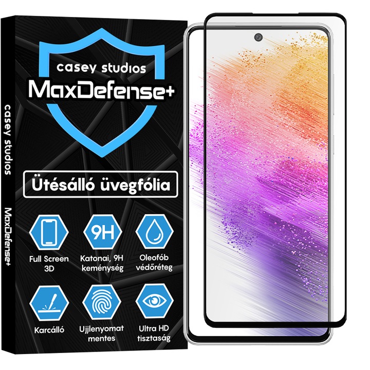 Samsung Galaxy A73 5G üvegfólia Casey Studios teljes képernyős 9H + ajándék szerelőkészlet