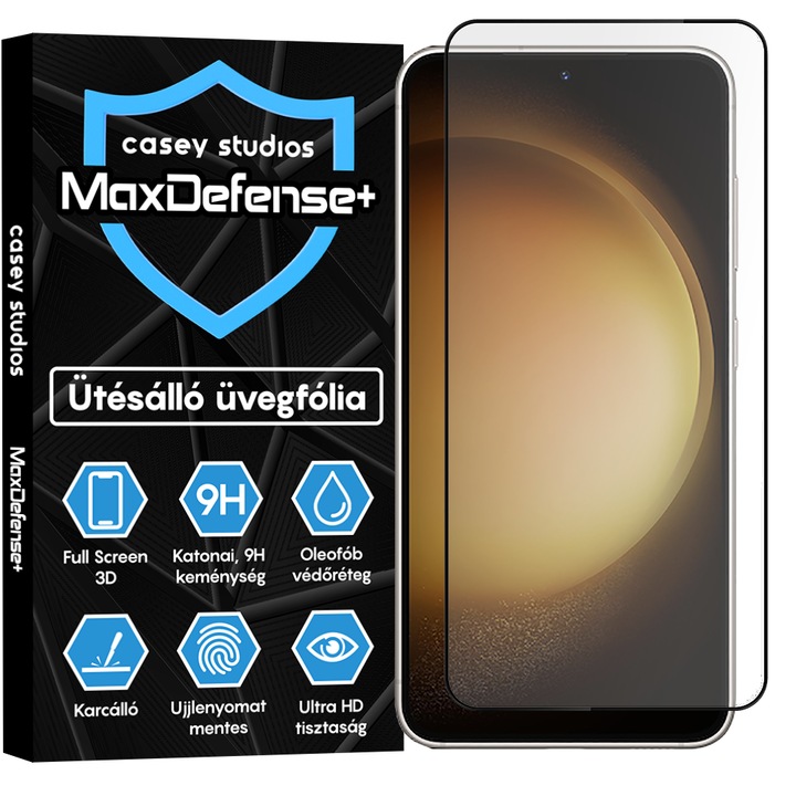 Samsung Galaxy S23 / S22 5G üvegfólia Casey Studios teljes képernyős 9H + ajándék szerelőkészlet