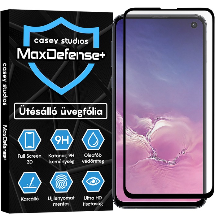 Samsung Galaxy S10 LITE üvegfólia Casey Studios teljes képernyős 9H + ajándék szerelőkészlet