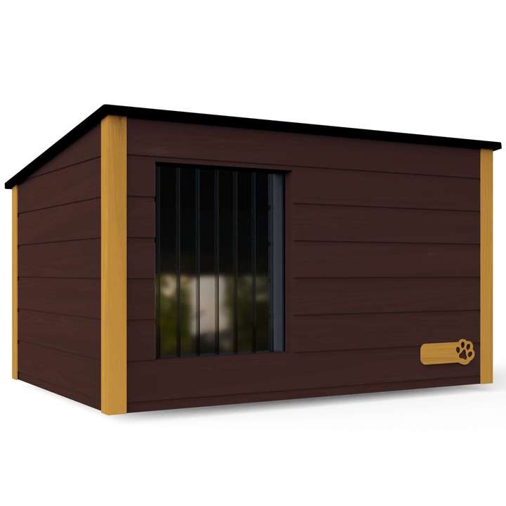 Casa izolata pentru caini cu acoperis plat Chill XXL maro inchis