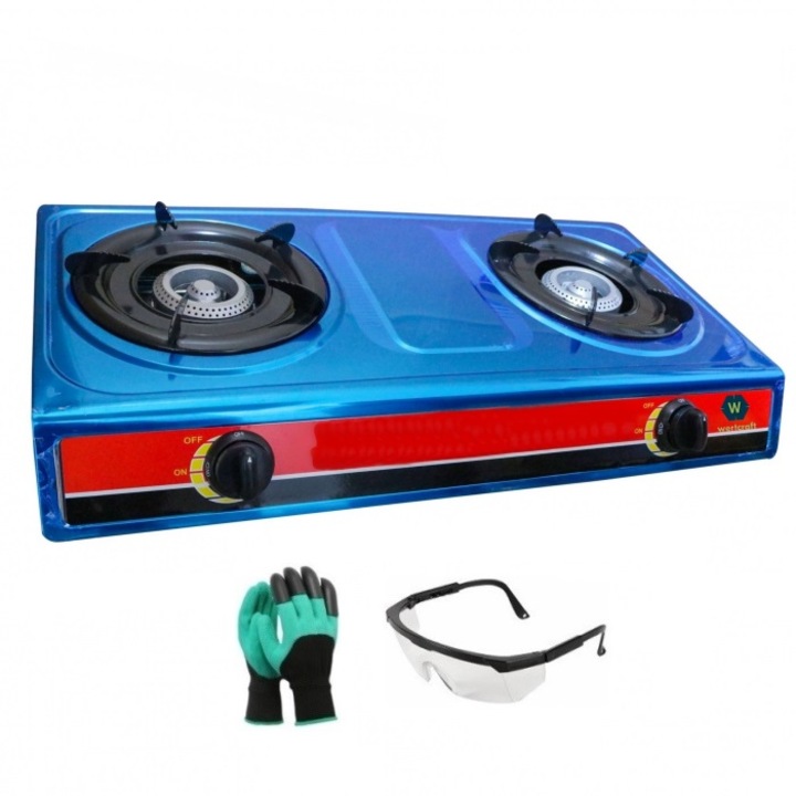 Aragaz portabil pentru camping Craft-Tec, inox, 1.95kW, 2 arzatoare