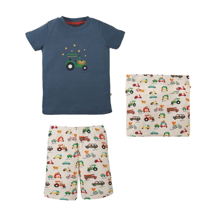 Pijama, de bumbac organic, multicolor, copii, Multicolor