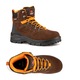 Ghete protectia muncii, Proof, S3S, Dintex membrane, Piele intoarsa/Microfibra, talpa Kevlar, bombeu compozit, Maro, marimea 46