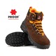 Ghete protectia muncii, Proof, S3S, Dintex membrane, Piele intoarsa/Microfibra, talpa Kevlar, bombeu compozit, Maro, marimea 46
