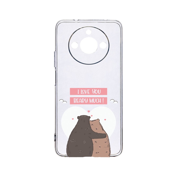 Силиконов калъф BestCase за Realme 11, I Love U Beary Much!, Camera Protection, Clear Silicon 2MM, T 766