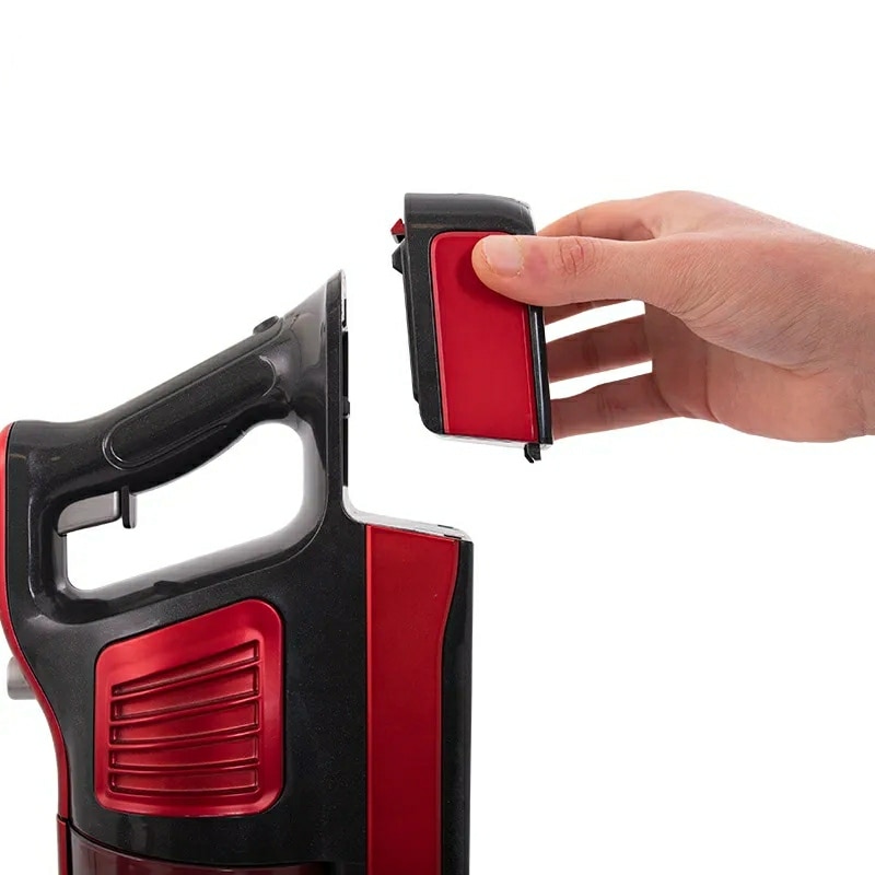 Aspirator vertical fara fir, Lexical, 40min, 2200mAh, 120W, 0.8L, Rosu