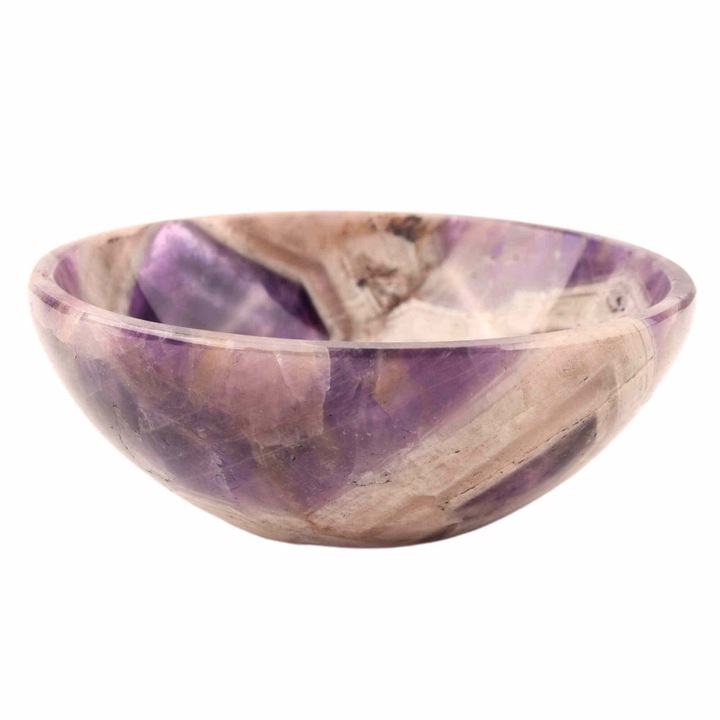 Mini Bol de Cristal natural din Ametist - 8,5 cm Castron din Piatra Semipretioasa pentru Decor, Incarcare si curatare