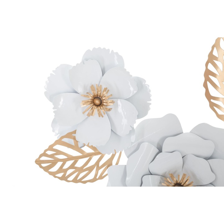Декорация за стена Mauro Ferretti Бял декор 158X9X60 см, Бяло / Златно