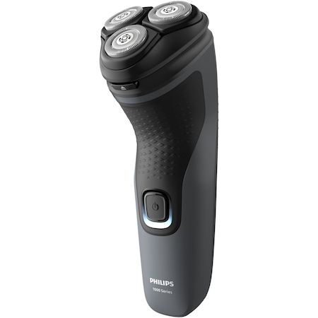 Aparat de ras Philips Shaver Seria 1000 S1142/00, barbierit umed şi uscat, fara fir, capete 4D flexibile, lame autoascutire, 40 min, capac de protectie, Gri inchis