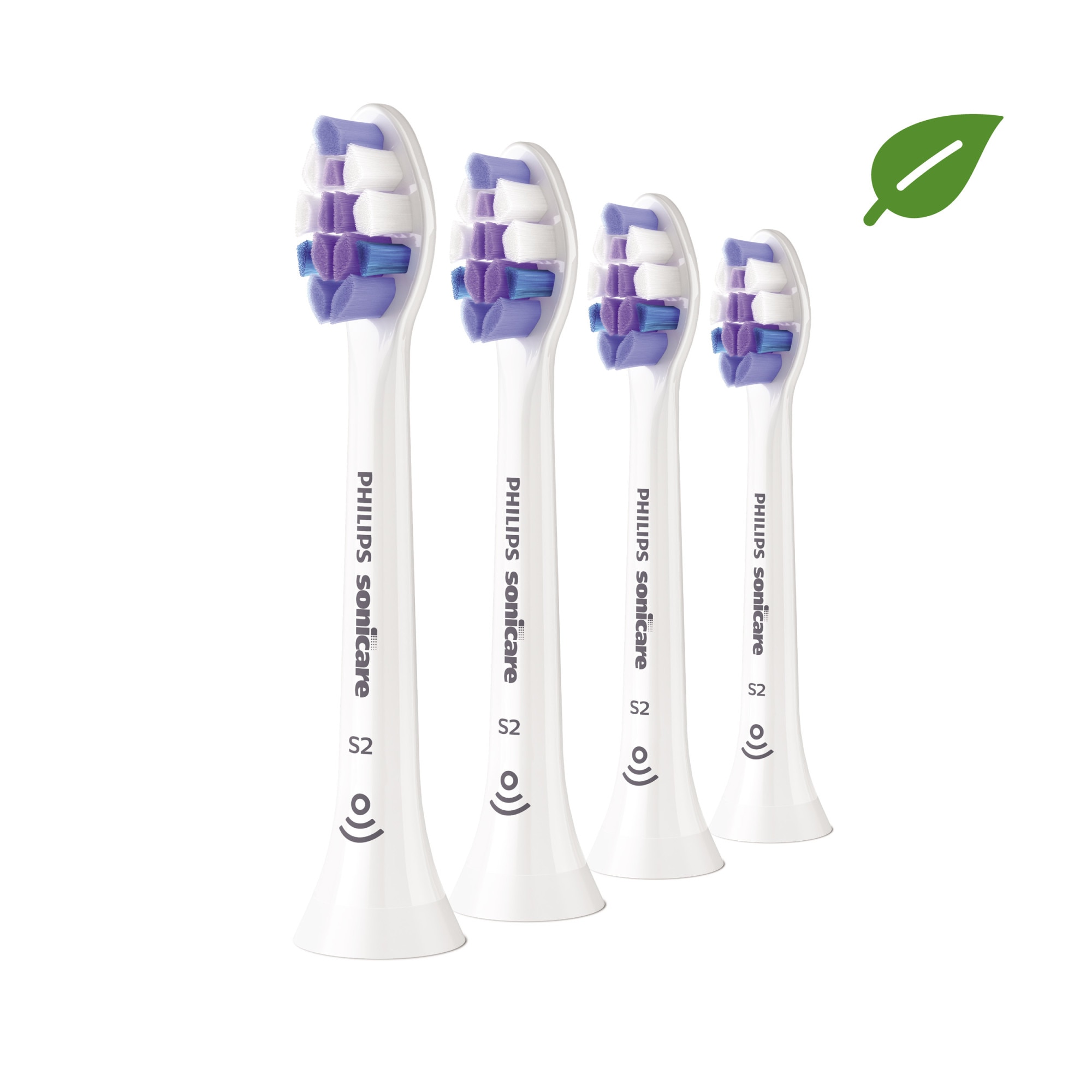 Rezerve Philips Sonicare Sensitive HX6054/10, pachet de 4 capete de periere, Standard, click-on, sincronizarea modurilor BrushSync, Alb
