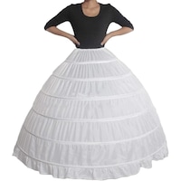 Jupa pentru rochie mireasa, ComResi®, Satin/Otel inoxidabil, Alb