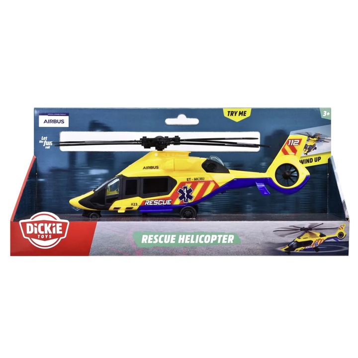 Simba Airbus H160 játék helikopter, 23cm, kerekekkel, elemek nélkül forgatható