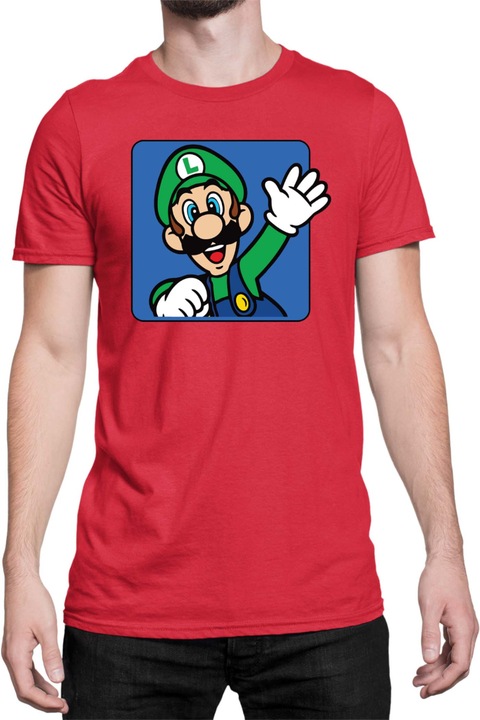 Férfi póló Super Mario Nintendo Tralala Luigi 3, Piros