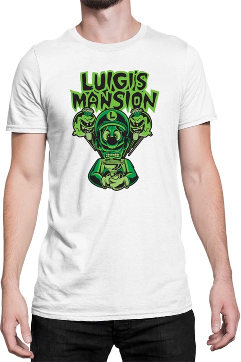 Férfi póló Super Mario Nintendo Tralala Luigi Mansion, Fehér