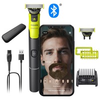 Aparat hibrid de barbierit tuns barba si parul corporal Philips OneBlade 360 QP463165 pieptene reglabil 5 in 1 reincarcabil 60 min Verde lim
