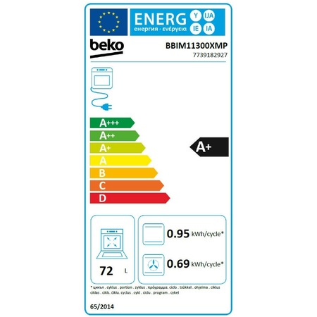Cuptor incorporabil Beko BBIM11300XMP , Electric, 72 l, Multifunctional, Autocuratare pirolitica, RecycledNet™, AEROperfect™, SteamShine® Cleaning, 7 functii, Grill, Clasa A+, Inox