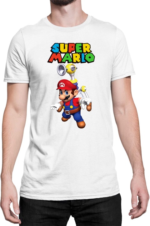 Férfi póló Super Mario Nintendo Tralala Mario 22, Fehér