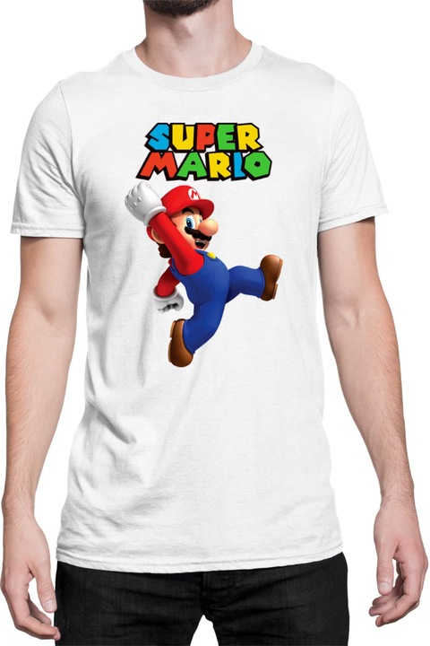 Férfi póló Super Mario Nintendo Tralala Mario 25, Fehér