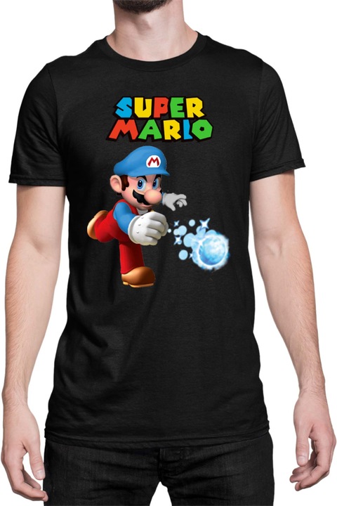 Férfi póló Super Mario Nintendo Tralala Mario 30, Fekete