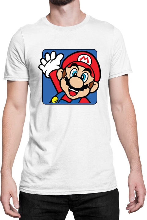 Férfi póló Super Mario Nintendo Tralala Mario 34, Fehér