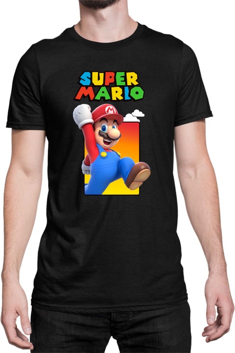 Férfi póló Super Mario Nintendo Tralala Mario 38, Fekete