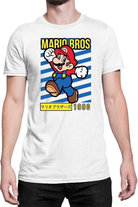 Férfi póló Super Mario Nintendo Tralala Mario Bros, Fehér