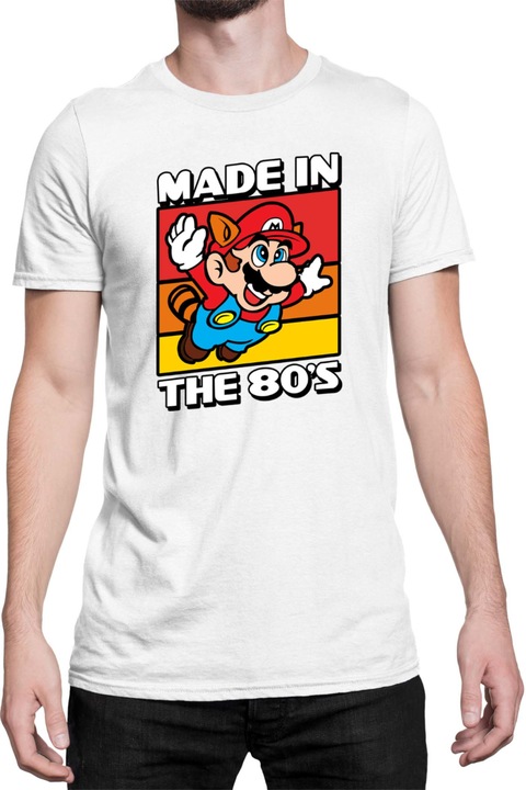 Férfi póló Super Mario Nintendo Tralala Mario Made In The 80s, Fehér