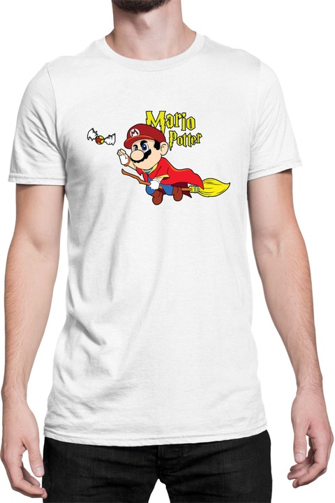 Férfi póló Super Mario Nintendo Tralala Mario Potter, Fehér