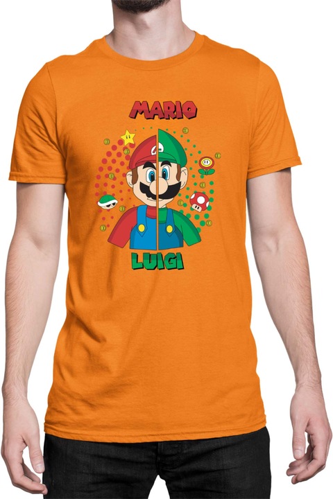 Férfi póló Super Mario Nintendo Tralala Mario v Luigi, Narancssárga