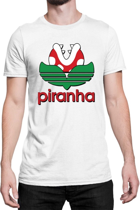 Férfi póló Super Mario Nintendo Tralala Piranha Plant 1, Fehér